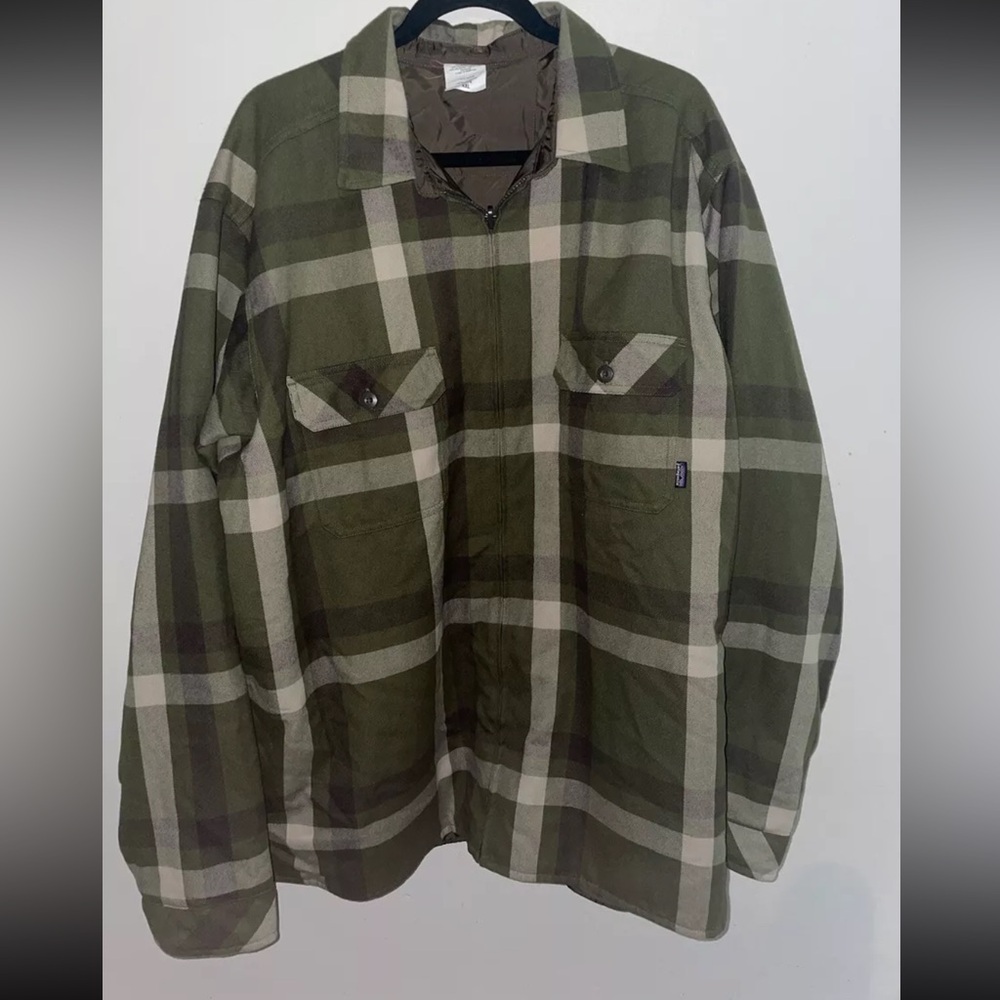 VTG Patagonia Reversible Flannel Shirt Jacket Puffer Rare Perfect Condition 2XL
